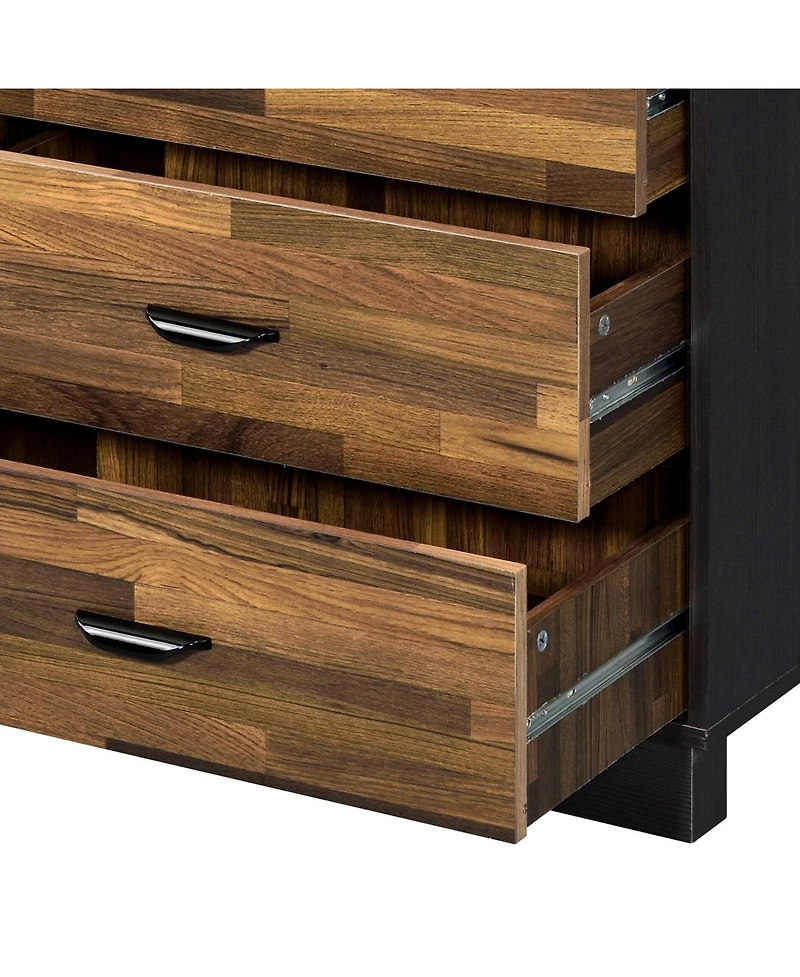 flynama Contemporary 6 Drawer Dresser with English Dovetail Construction