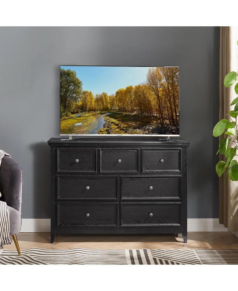 flynama Spacious 7 Drawer Dresser Modern Cabinet with Wide Slides for Living Room Bedroom Organization