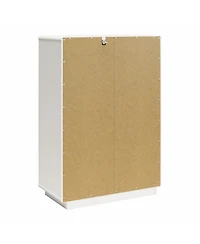 flynama Modern 5 Drawer Valencia Tall Dresser Two Tone Finish with Matte Handles for Urban Bedroom