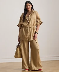 Lauren Ralph Plus Wide-Leg Cargo Pant
