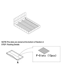 flynama Chenille Grounded Bed Frame Headboard