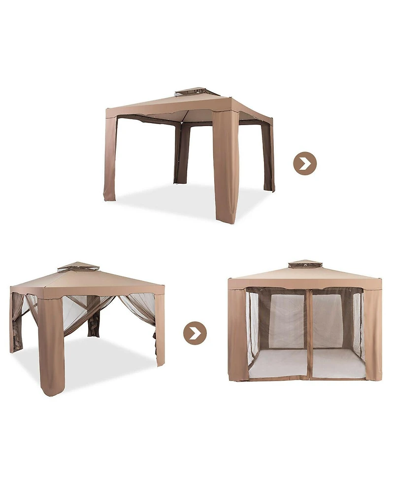 Gymax 10'x 10' Canopy Gazebo Shelter W/Mosquito Netting Outdoor Patio