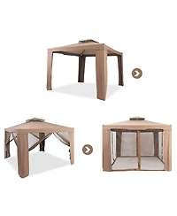 Gymax 10'x 10' Canopy Gazebo Shelter W/Mosquito Netting Outdoor Patio