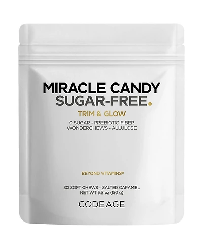 Codeage Miracle Candy Salted Caramel - Sugar-Free Soft Chews - Allulose, Prebiotic Fiber