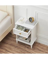 gaomon Wooden Nightstand Set of 2 End Table with Storage Drawer and Opening Shelf Sofa Side Table for Bedroom Living Room