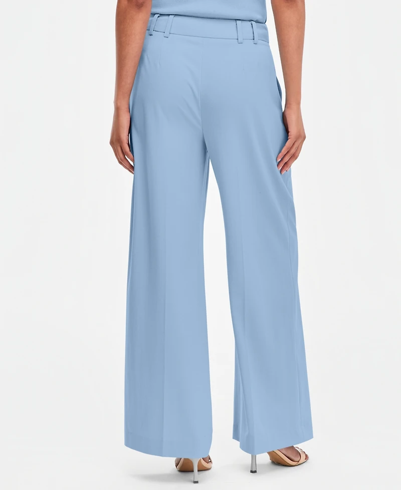 Tahari Asl Women's Pleat-Front Wide-Leg Pants