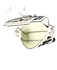 Pre-Owned Fendi Nano Chain Baguette Charm Bag Zucca Embroidered Canvas