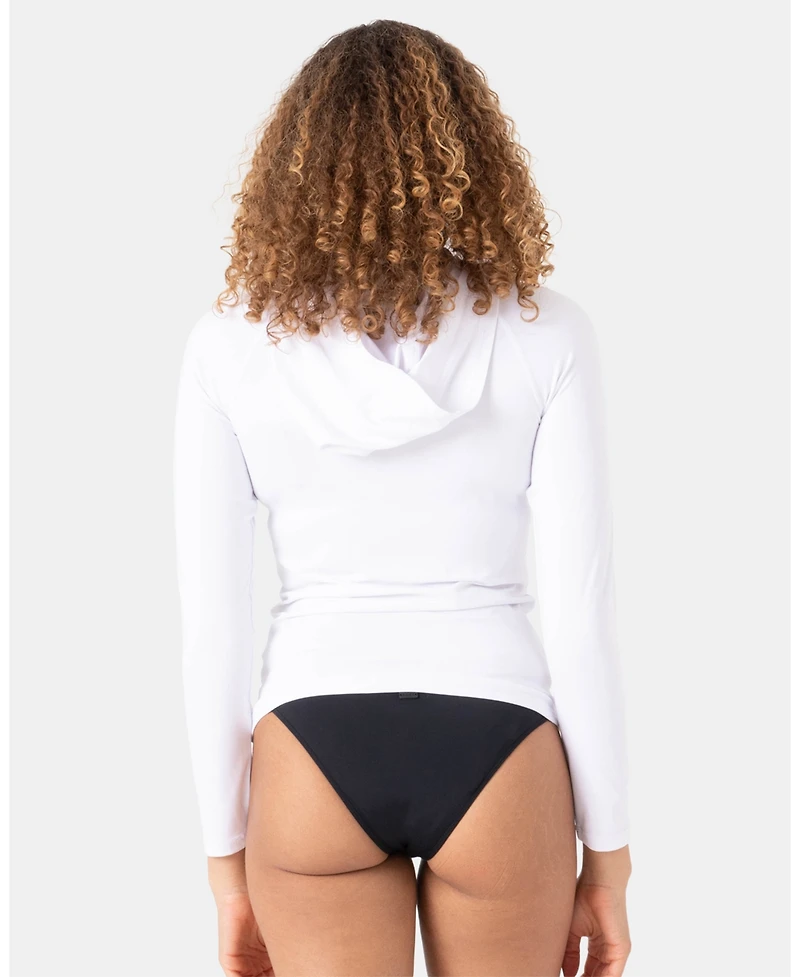 Roxy Juniors' New Essentials Chest-Logo Hooded Rashguard