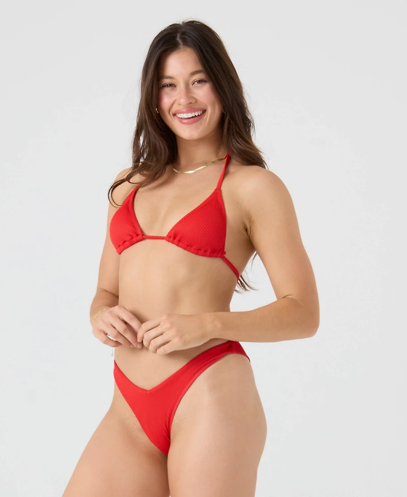 Roxy Women's Rib V-Neck Bikini Top