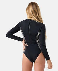 Roxy Women's Geometric Flower Printed One-Piece Swimsuit