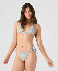 Roxy Women's Printed Reversible Tiki Tri Halter Bikini Top