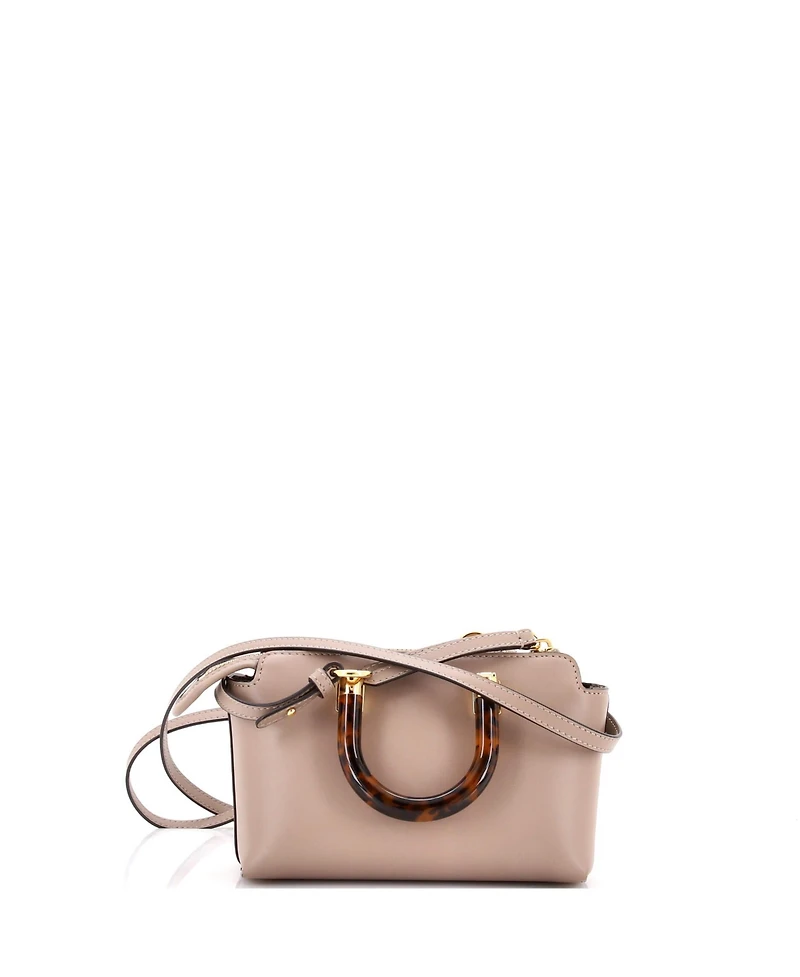 Pre-Owned Fendi Mini Logo By The Way Top Handle Bag Embossed Leather