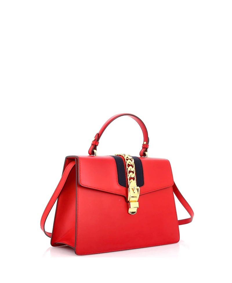 Pre-Owned Gucci Medium Sylvie Top Handle Bag Leather