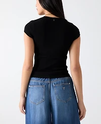 Guess Women's Short-Sleeve Crew Neck Sweater