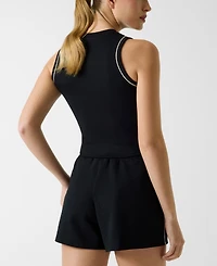 Guess Women's Round Neck Sleeveless Crop Top