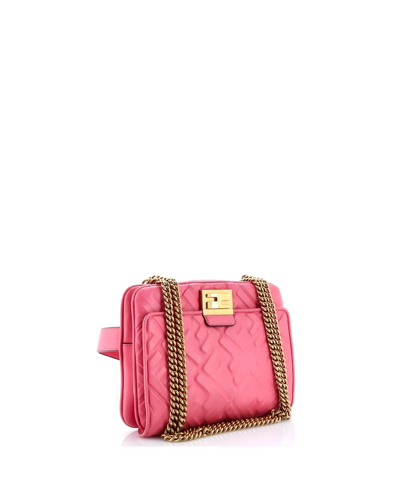 Pre-Owned Fendi Upside Down Bag Zucca Embossed Leather