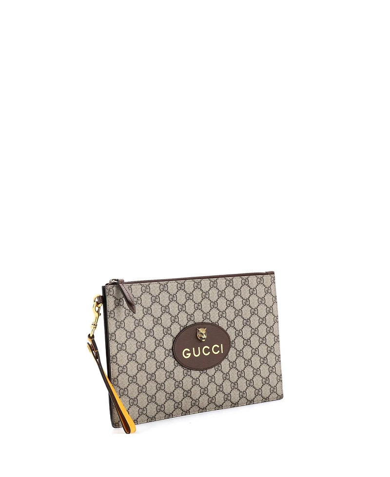 Pre-Owned Gucci Neo Vintage Wristlet Pouch Gg Coated Canvas