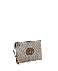 Pre-Owned Gucci Neo Vintage Wristlet Pouch Gg Coated Canvas