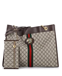 Pre-Owned Gucci Large Rajah Chain Tote Gg Coated Canvas