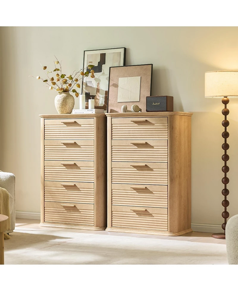 flynama Modern Drawer Dresser Finish Sturdy Construction for Bedroom Living Room Storage