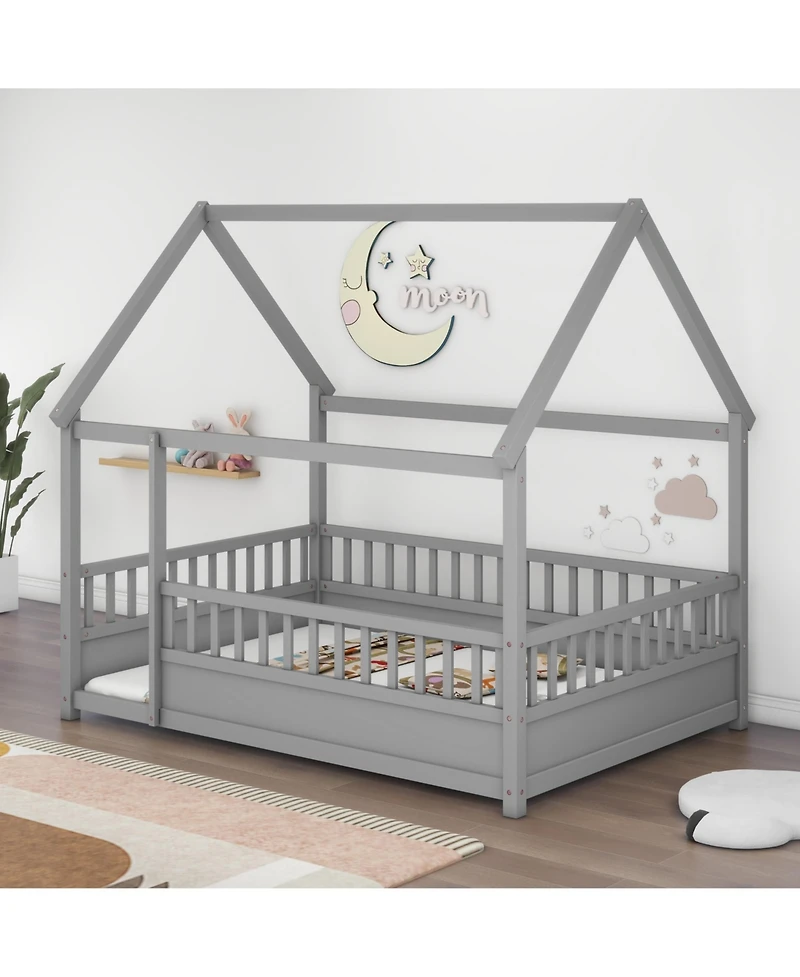 flynama Wood Floor Bed House Roof Frame Fence Guardrails Pine Wood