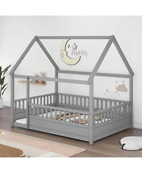 flynama Wood Floor Bed House Roof Frame Fence Guardrails Pine Wood