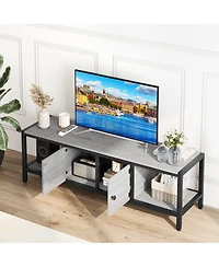 gaomon Tv Stand for Tv Up to 75 Inches, Tv Console with 2 Closed Storage Spaces and Open Shelves