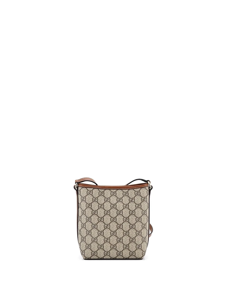 Pre-Owned Gucci Nano Gg Emblem Bucket Bag Gg Coated Canvas