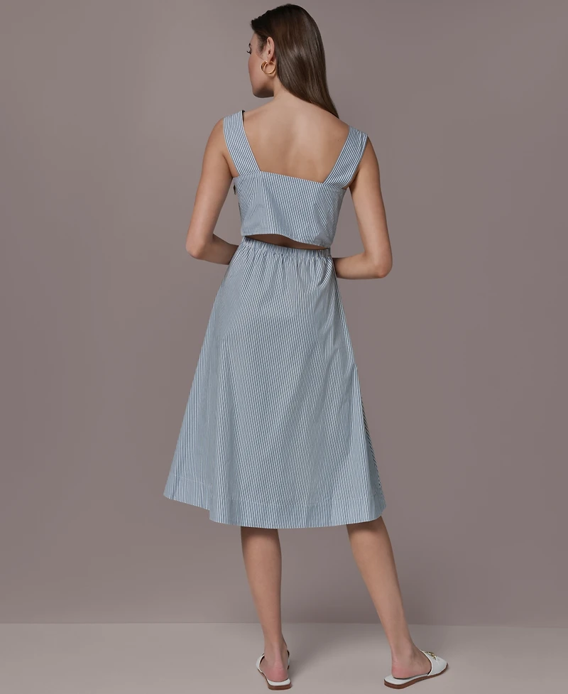 Donna Karan New York Women's Square Neck Midi Dress