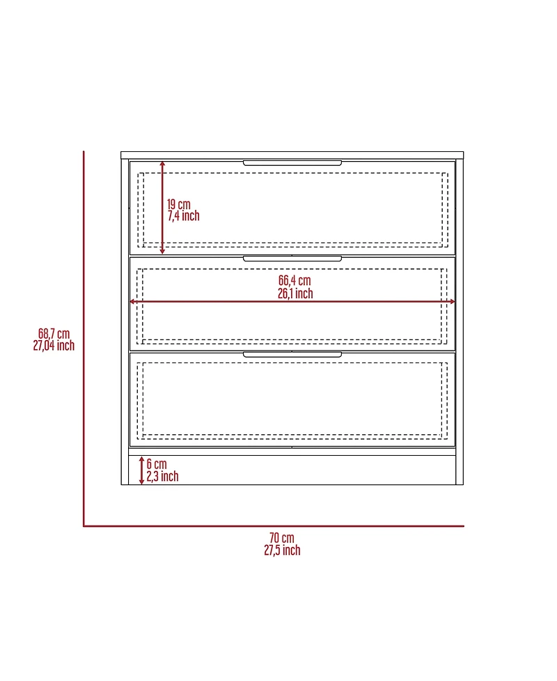 flynama Contemporary 6 Drawer Dresser Finish Sturdy Construction for Bedroom Living Room Storage