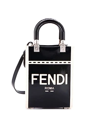 Pre-Owned Fendi Mini Sunshine Shopper Tote Patent and Canvas