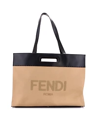 Pre-Owned Fendi Large Cut Out Handle Shopper Tote Canvas
