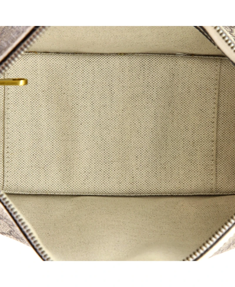 Pre-Owned Gucci Large Ophidia Curved Zip Shoulder Bag Gg Coated Canvas with Leather