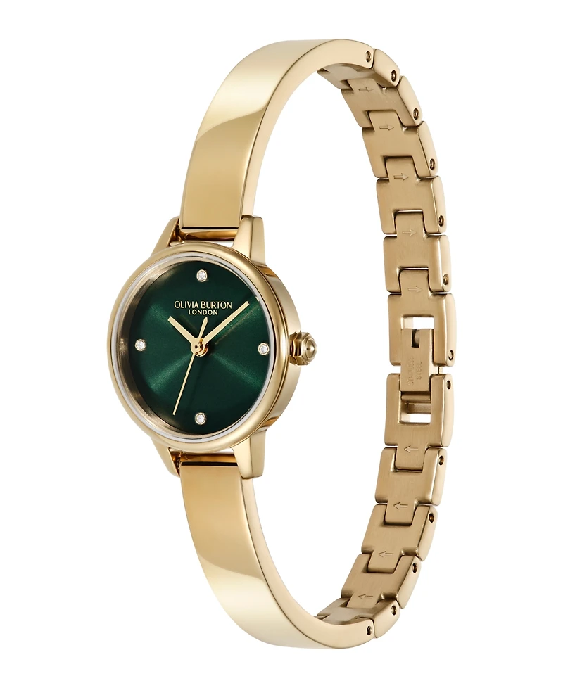 Olivia Burton Women's Mini Classic Gold Tone Stainless Steel Bangle Bracelet Watch, 23mm