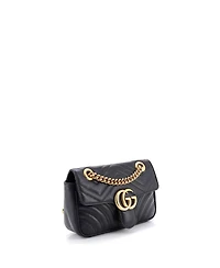 Pre-Owned Gucci Mini Gg Marmont Flap Bag Matelasse Leather