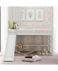 flynama Low Loft Bed With Ladder And Slide Pine Wood Mdf Construction