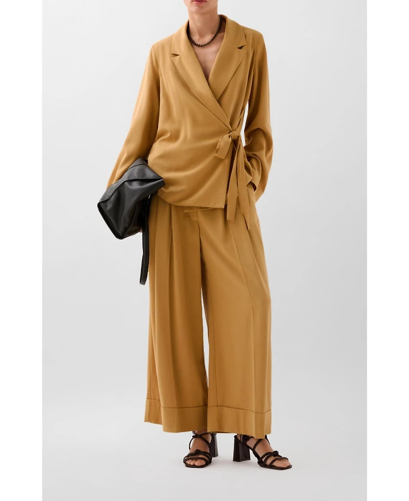 Scalpers Women's Tencel Belt Blazer