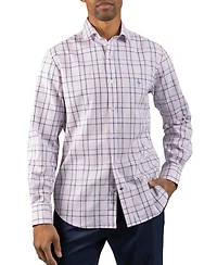 Tailorbyrd Men's Yarn Dyed Linen Large Check Long Sleeve Shirt