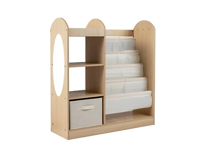 Slickblue Toy Storage Organizer with 4-Tier Sling Shelves for Kids