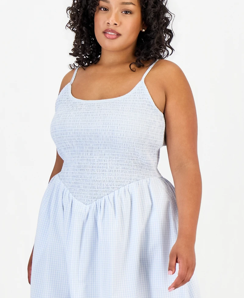 And Now This Trendy Plus Printed Smocked Cotton Midi Dress, Macy's Exclusive