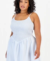 And Now This Trendy Plus Printed Smocked Cotton Midi Dress, Macy's Exclusive