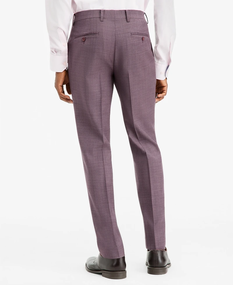 Ted by Baker Men's Modern-Fit Purple Solid Suit Separate Pants