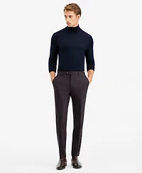 Ted by Baker Men's Modern-Fit Burgundy Plaid Suit Separate Pants