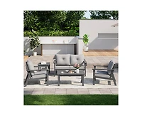 Pamapic Piece Hdpe Weather-Resistant Outdoor Patio Conversation Seating Set
