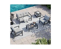 Pamapic Piece Hdpe Weather-Resistant Outdoor Patio Conversation Seating Set