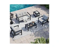 Pamapic Piece Hdpe Weather-Resistant Outdoor Patio Conversation Seating Set