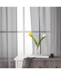 Kate Aurora 2 Piece For Extra Long Windows Rod Pocket Gray Rod Pocket Sheer Curtain Panels