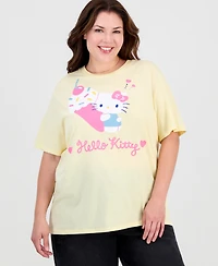 Love Tribe Plus Hello Kitty Ice Cream Retro Cotton-Blend Short-Sleeve Crewneck T-Shirt
