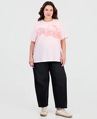 Love Tribe Trendy Plus Hello Kitty Bow Graphic Print T-Shirt