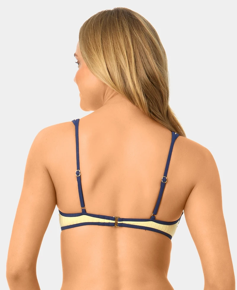 California Waves Women's Solid Plunge Underwire Swim Bikini Top